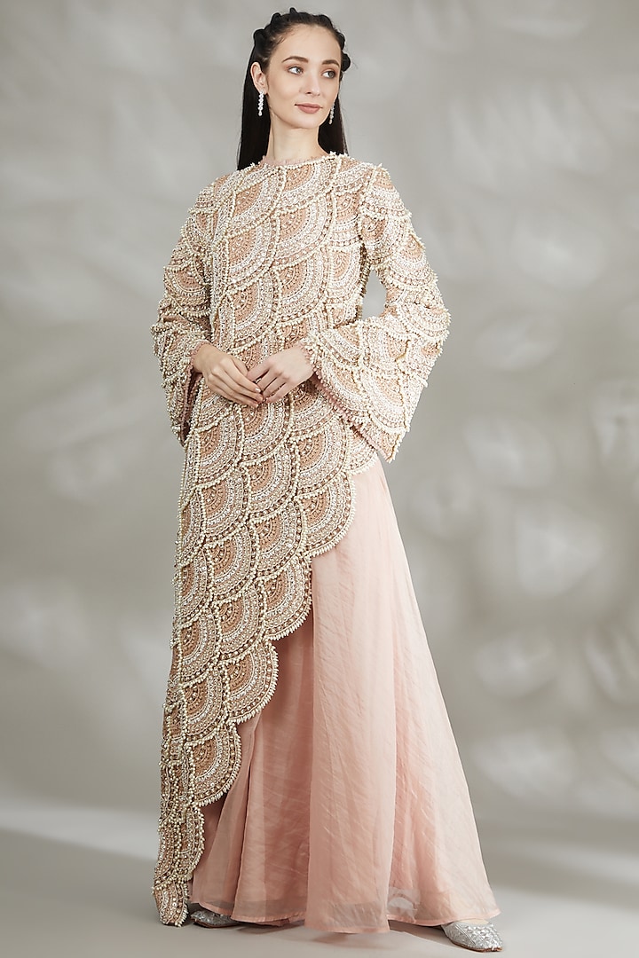 Blush Pink Embroidered Kurta Set by Ridhima Bhasin