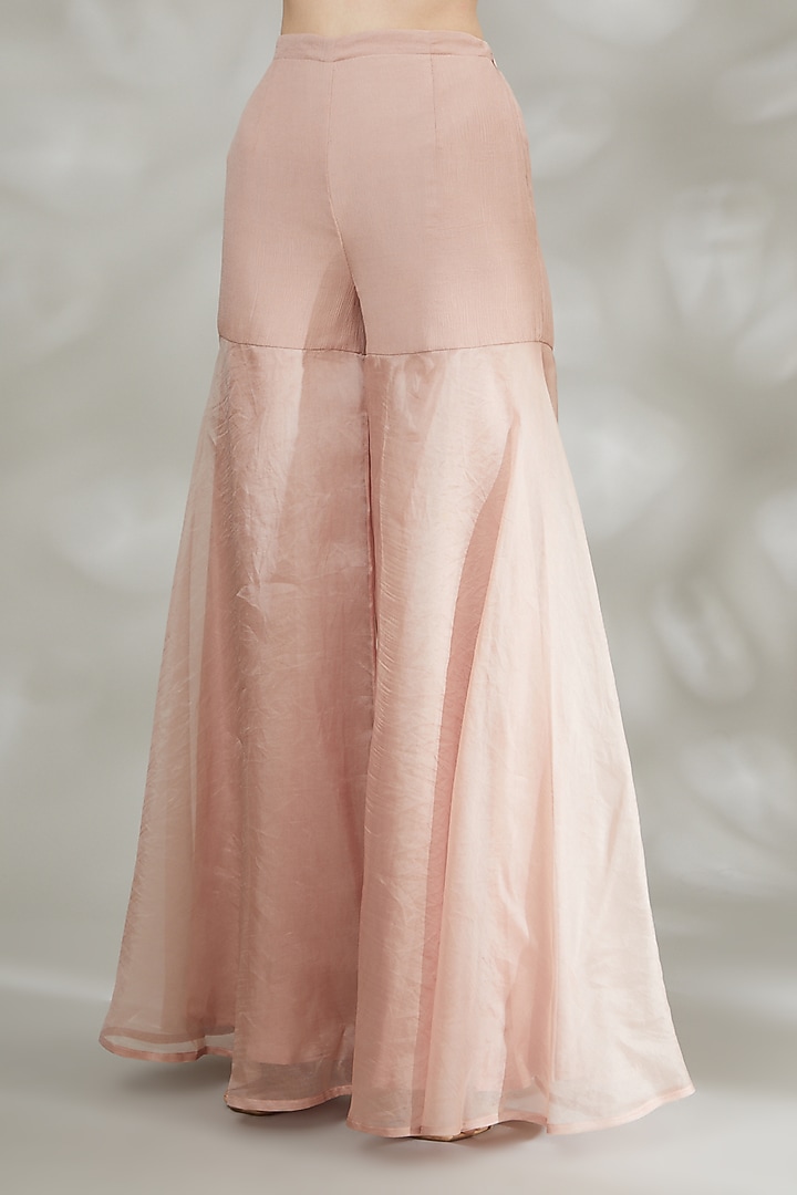 Blush Pink Organza Wedding Sharara Set by Ridhima Bhasin at Pernia's Pop Up Shop