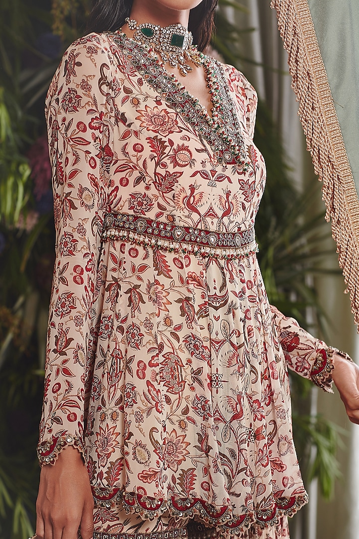 Multi-Colored Printed Wedding Sharara Set by Ridhima Bhasin at Pernia's Pop Up Shop
