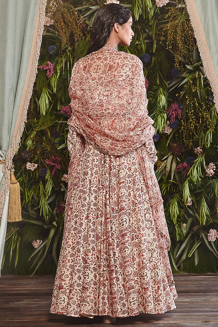 Multi-Colored Printed Wedding Anarkali Set by Ridhima Bhasin at Pernia's Pop Up Shop