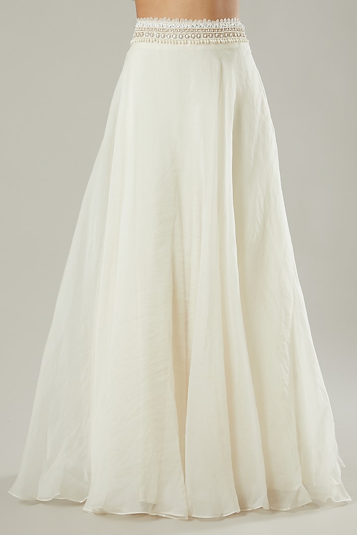 White Embroidered Jacket Wedding Lehenga Set by Ridhima Bhasin at Pernia's Pop Up Shop