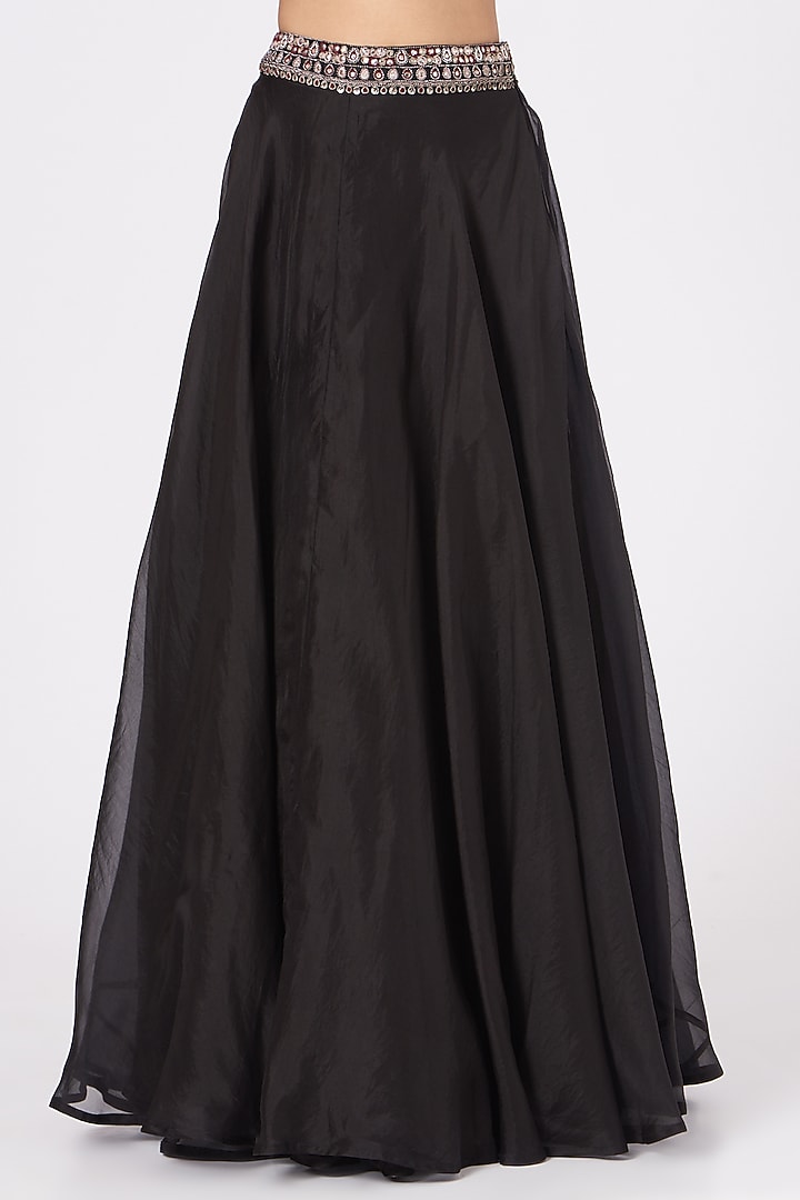 Black Embroidered Wedding Lehenga Set by Ridhima Bhasin at Pernia's Pop Up Shop