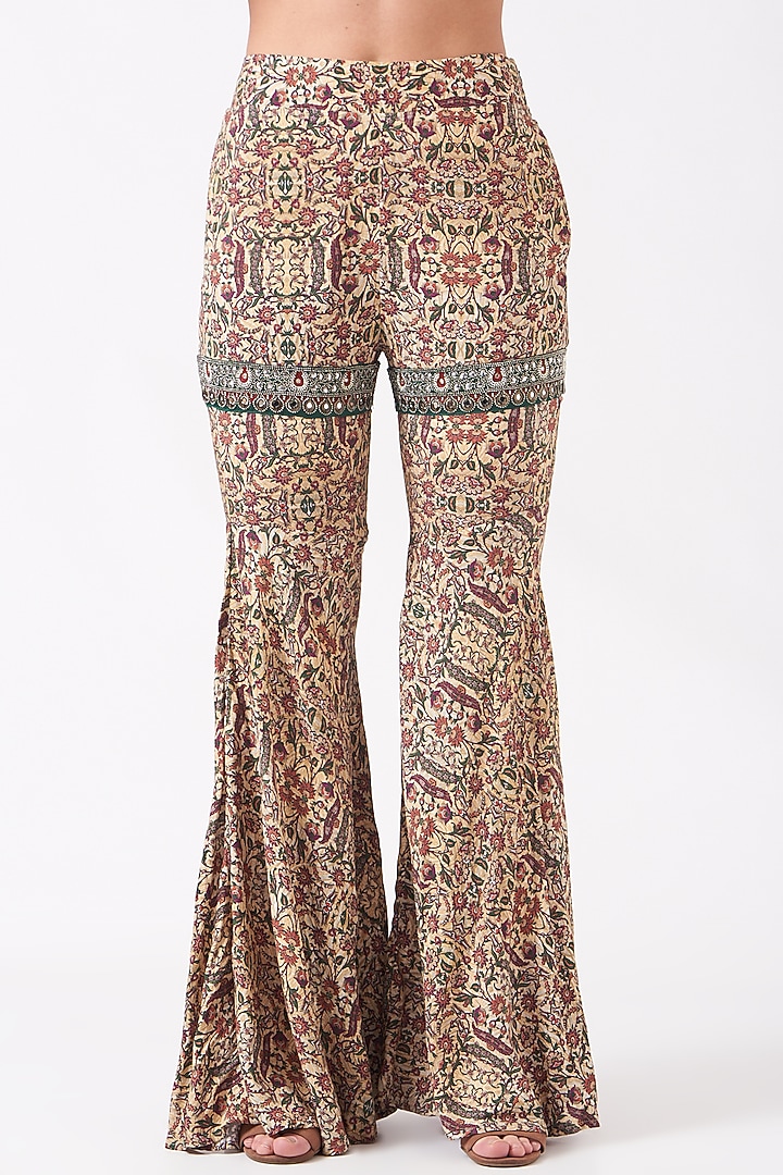 Beige Printed & Embellished Wedding Sharara Set by Ridhima Bhasin at Pernia's Pop Up Shop