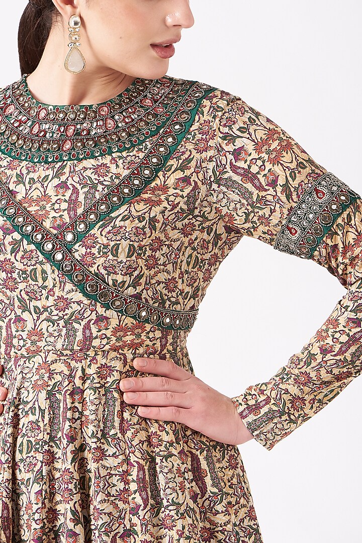 Beige Printed & Embellished Wedding Sharara Set by Ridhima Bhasin at Pernia's Pop Up Shop