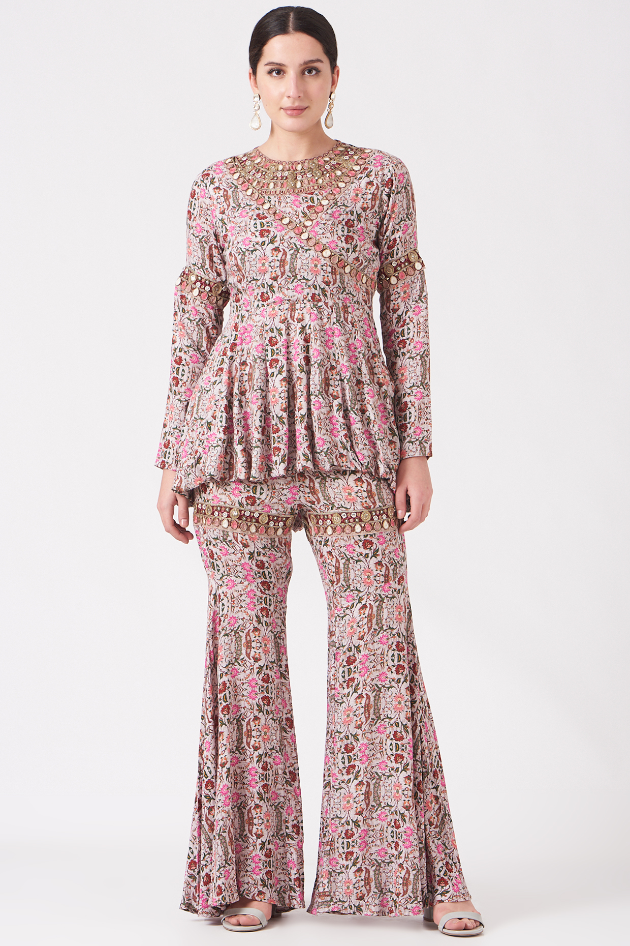 Pink Printed & Embellished Wedding Sharara Set by Ridhima Bhasin at Pernia's Pop Up Shop