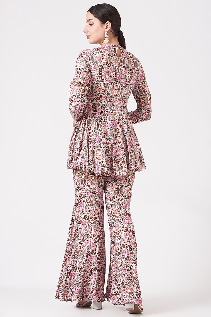 Pink Printed & Embellished Wedding Sharara Set by Ridhima Bhasin at Pernia's Pop Up Shop