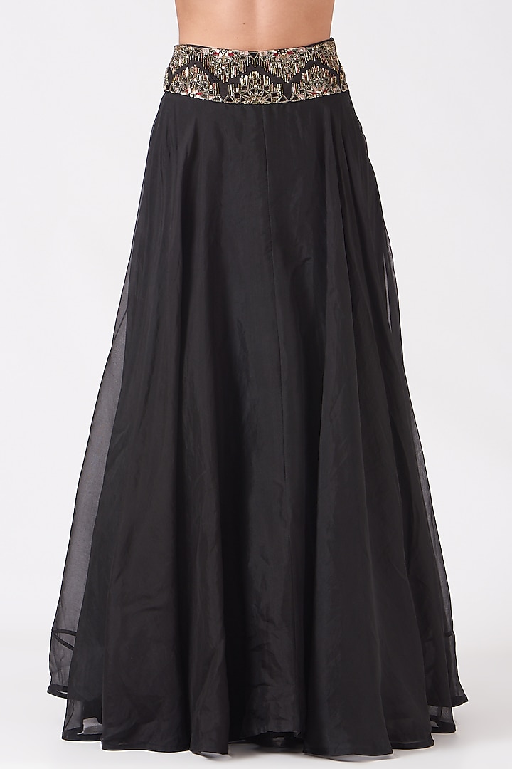 Black Embroidered Wedding Lehenga Set by Ridhima Bhasin at Pernia's Pop Up Shop