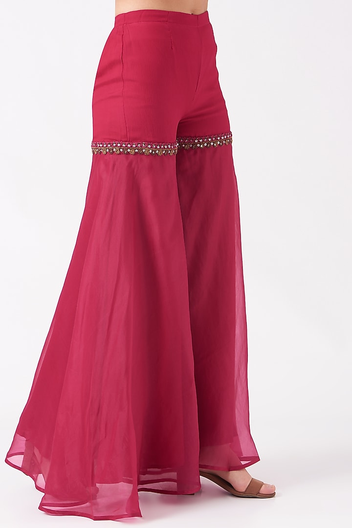 Red Organza Bridal Sharara Set by Ridhima Bhasin at Pernia's Pop Up Shop