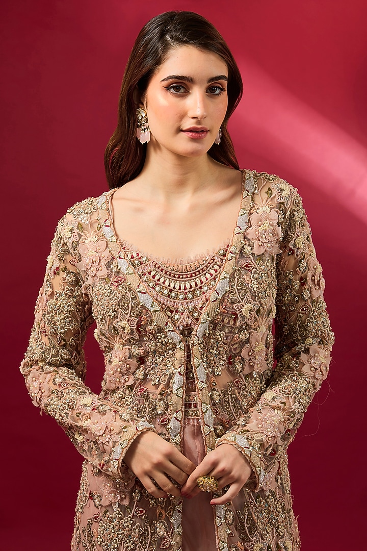 Lilac Organza Jacket Set by Ridhima Bhasin at Pernia's Pop Up Shop