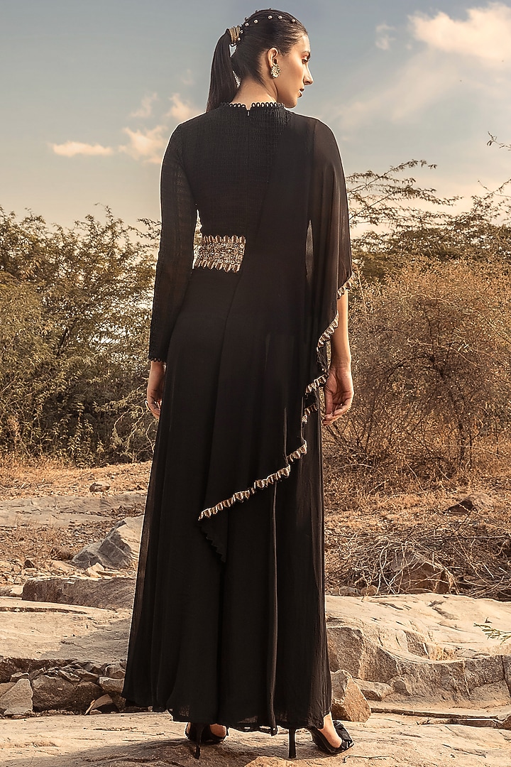 Black Jumpsuit With Belt by Ridhima Bhasin at Pernia's Pop Up Shop
