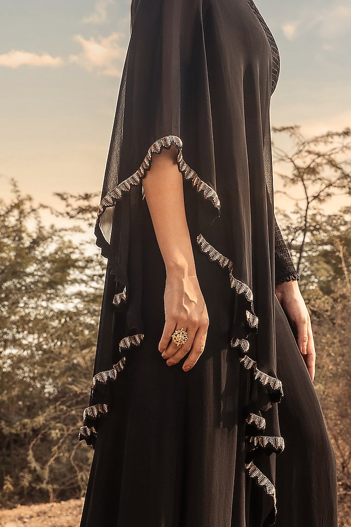 Black Jumpsuit With Belt by Ridhima Bhasin at Pernia's Pop Up Shop