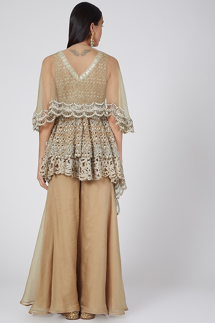 Gold Embroidered Pant Set by Ridhima Bhasin at Pernia's Pop Up Shop