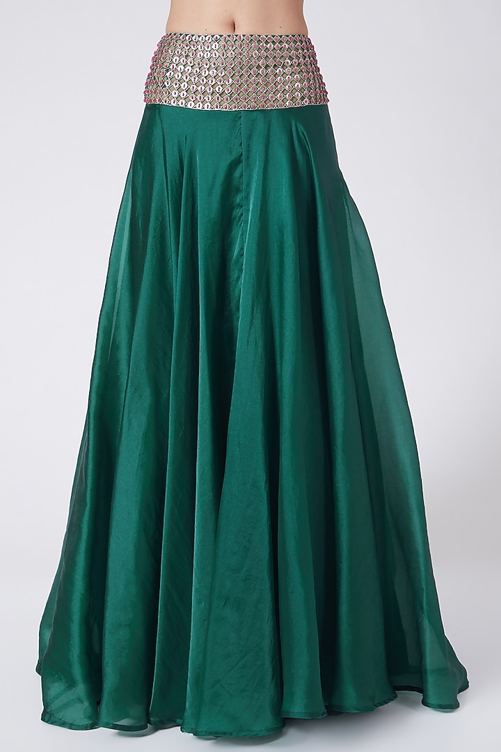 Emerald Green Embroidered Wedding Lehenga Set by Ridhima Bhasin at Pernia's Pop Up Shop