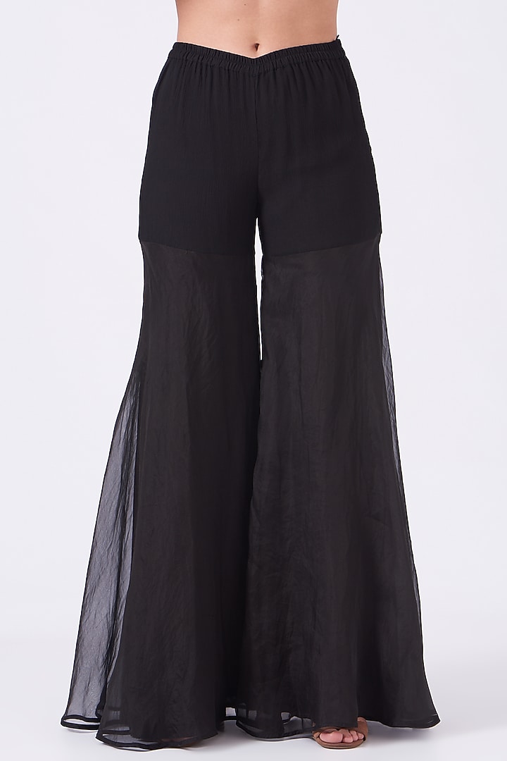 Black Organza Wedding Sharara Set by Ridhima Bhasin at Pernia's Pop Up Shop