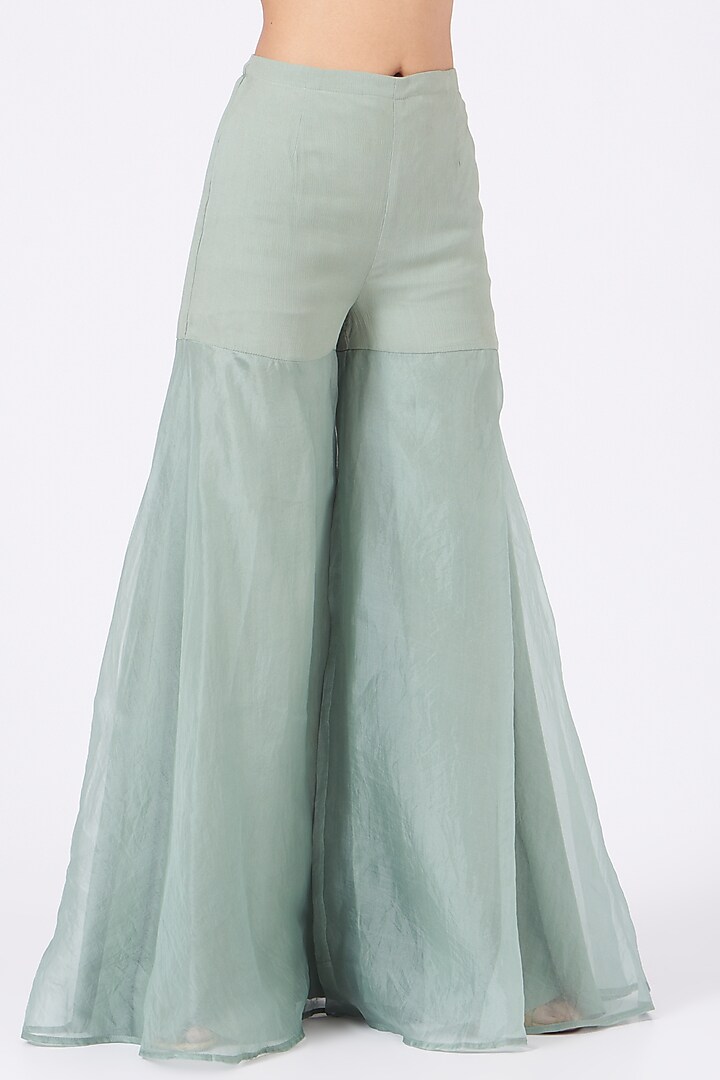 Aqua Green Embroidered Bridal Sharara Set by Ridhima Bhasin at Pernia's Pop Up Shop