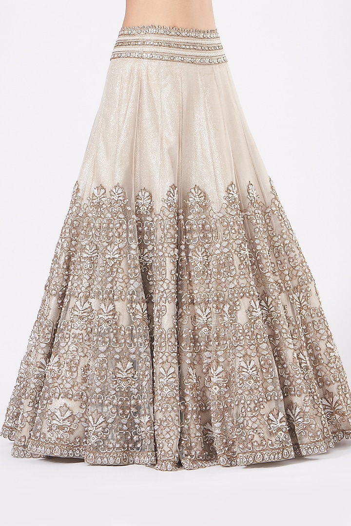 Ivory Embellished Bridal Lehenga Set by Ridhima Bhasin at Pernia's Pop Up Shop
