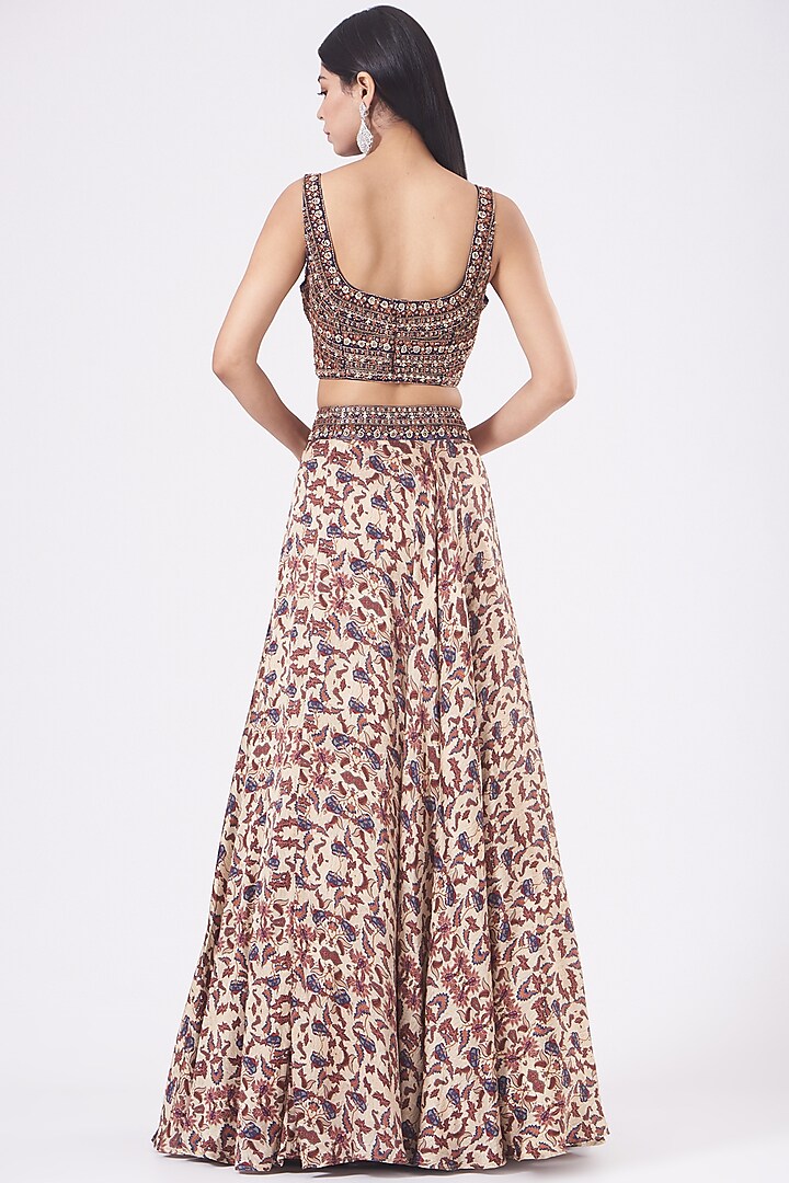 Beige Printed Wedding Lehenga Set by Ridhima Bhasin at Pernia's Pop Up Shop