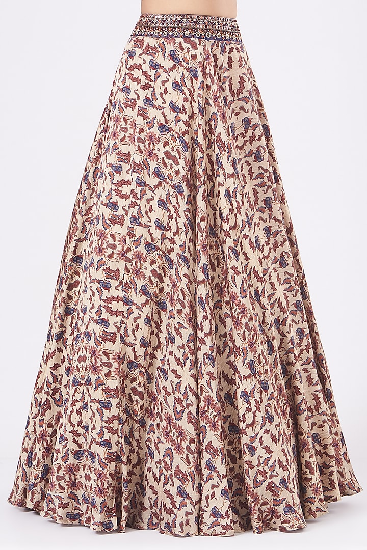 Beige Printed Wedding Lehenga Set by Ridhima Bhasin at Pernia's Pop Up Shop