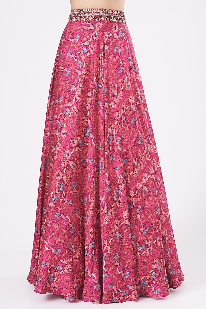 Pink Printed Wedding Lehenga Set by Ridhima Bhasin at Pernia's Pop Up Shop