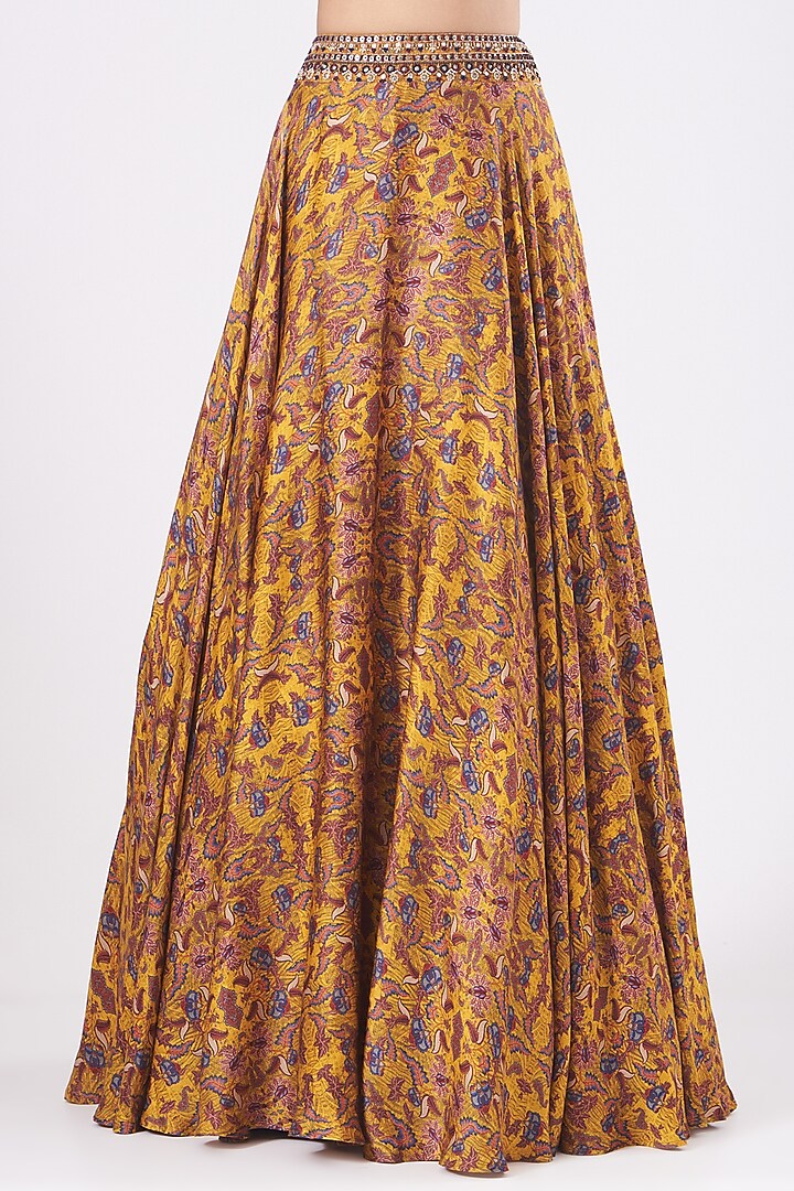 Mustard Embroidered Wedding Lehenga Set by Ridhima Bhasin at Pernia's Pop Up Shop