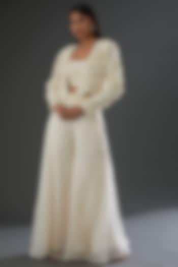 White Organza Jacket Set by Ridhima Bhasin at Pernia's Pop Up Shop