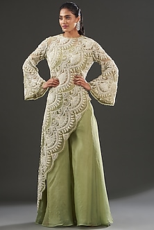 Keri Organza Beige Kurta Set