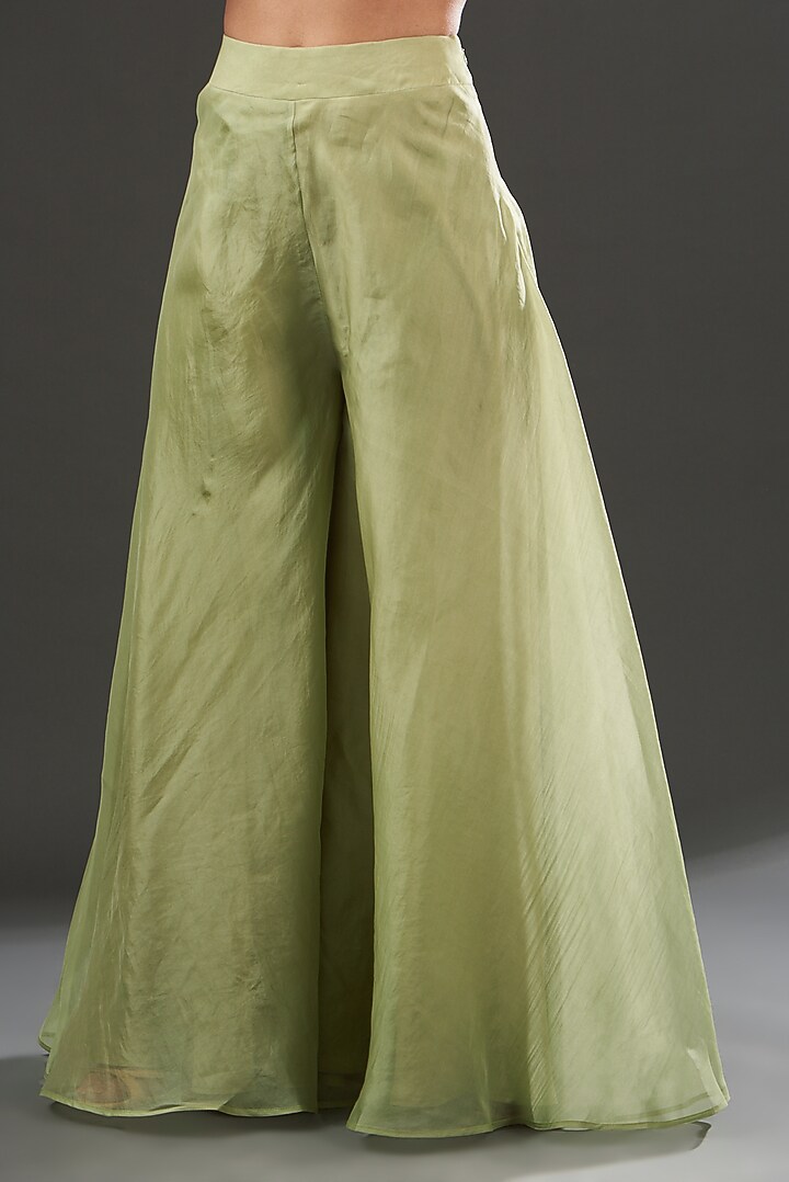 Beige Organza Embroidered Kurta Set by Ridhima Bhasin at Pernia's Pop Up Shop