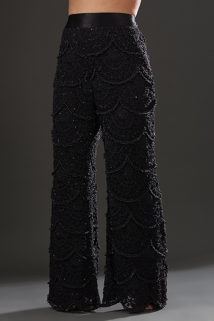 Black Organza Pant Set by Ridhima Bhasin at Pernia's Pop Up Shop
