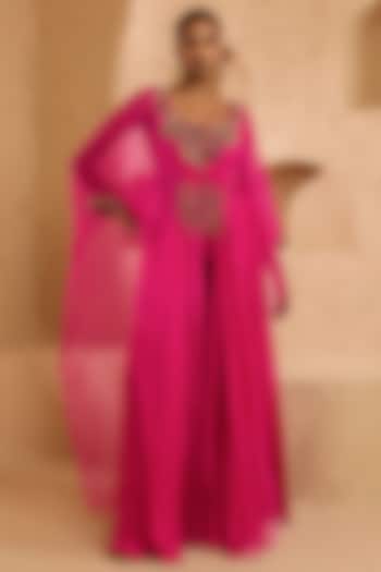 Pink Crepe Pant Set by Ridhima Bhasin at Pernia's Pop Up Shop