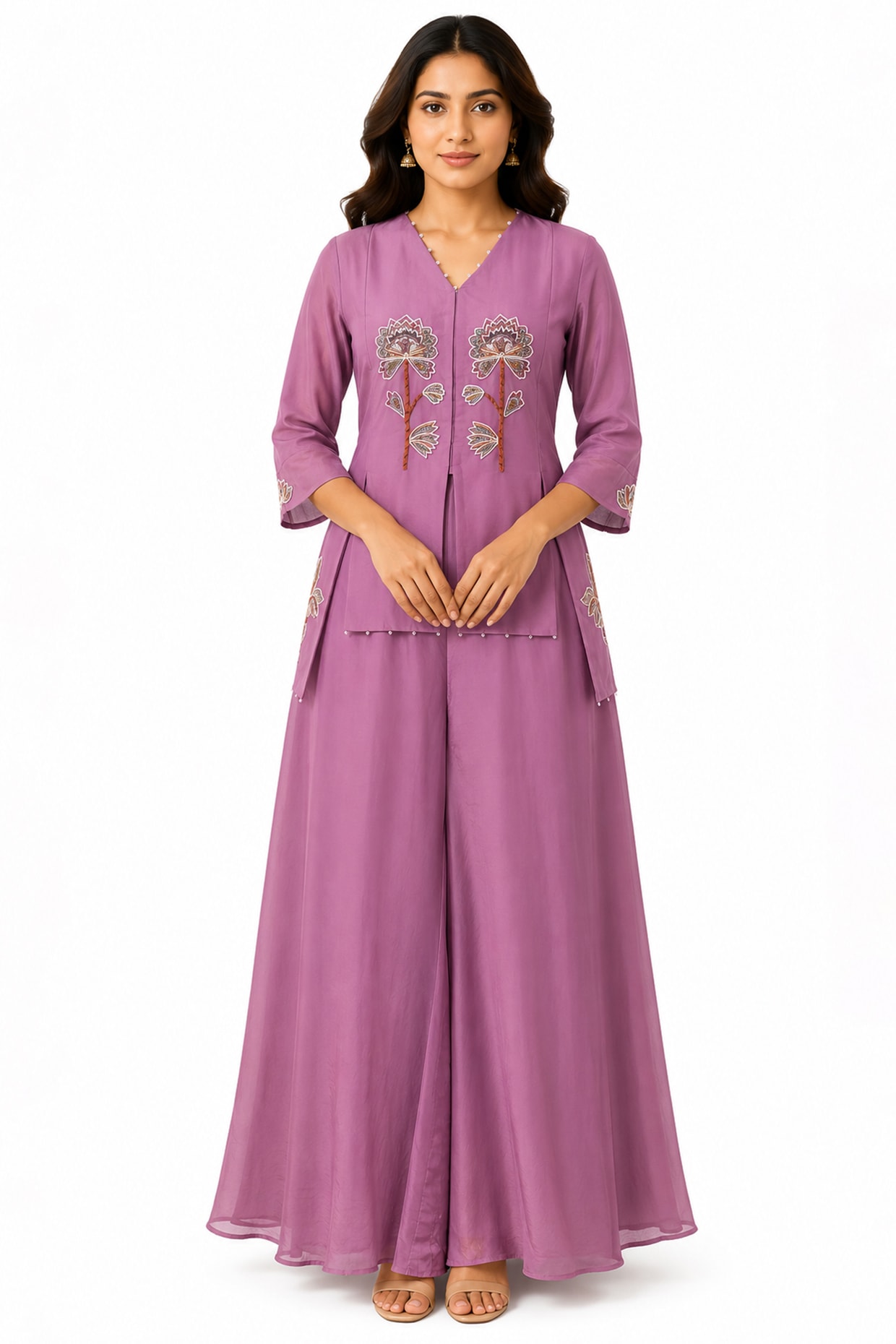 Ridhi garg Onion Pink Tissue Sharara Set