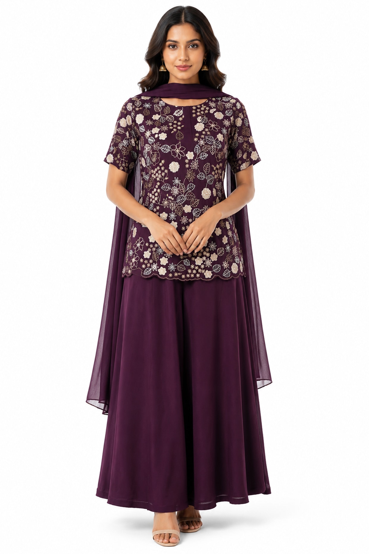 Ridhi garg Magenta Crepe Sharara Set