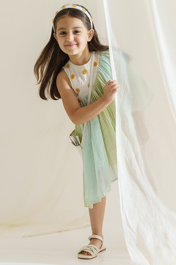 Multi Colored Embroidered Dress For Girls by The Right Cut Kids