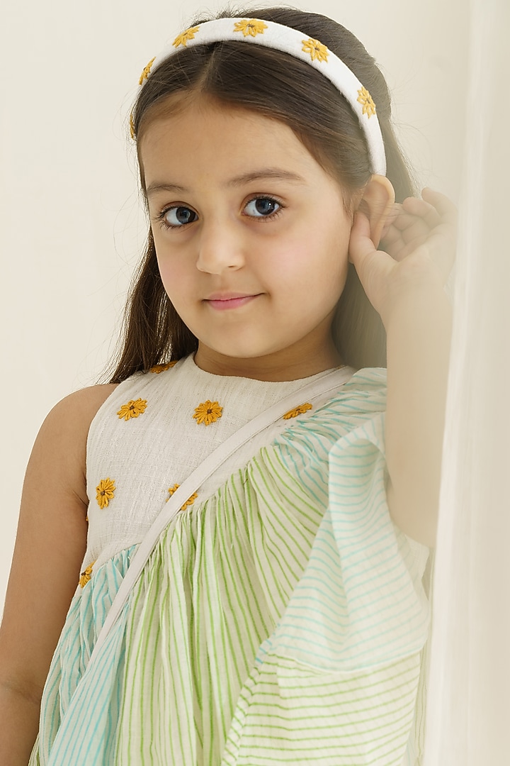 Multi Colored Embroidered Dress For Girls by The Right Cut Kids at Pernia's Pop Up Shop