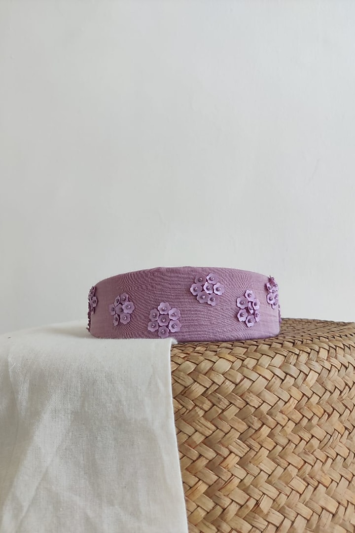 Lavender Embroidered Hairband For Girls by The Right Cut Kids at Pernia's Pop Up Shop