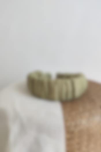 Green Chanderi Silk Scrunchie Hairband For Girls by The Right Cut Kids at Pernia's Pop Up Shop