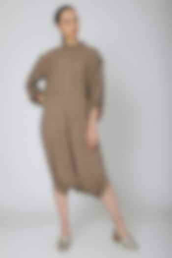 Brown Jumpsuit With Pockets by Ritesh Kumar