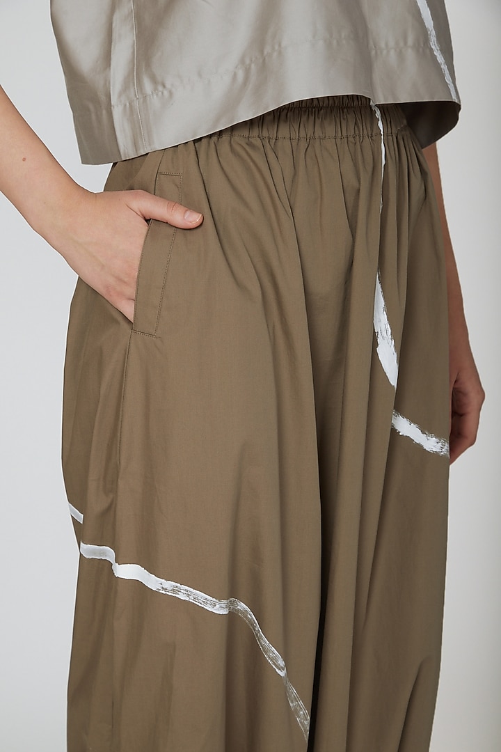 Brown Draped Harem Pants by Ritesh Kumar at Pernia's Pop Up Shop
