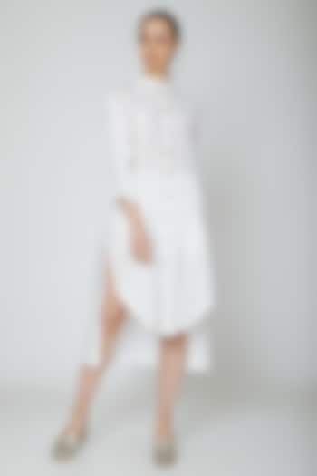 White Box Pleated Summer Shirt Dress by Ritesh Kumar at Pernia's Pop Up Shop