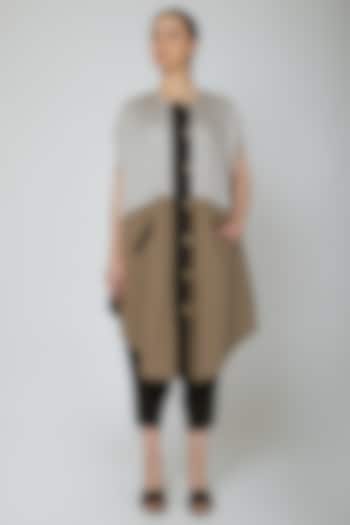 Multi Colored Cape Vacation Dress With Buttons by Ritesh Kumar at Pernia's Pop Up Shop