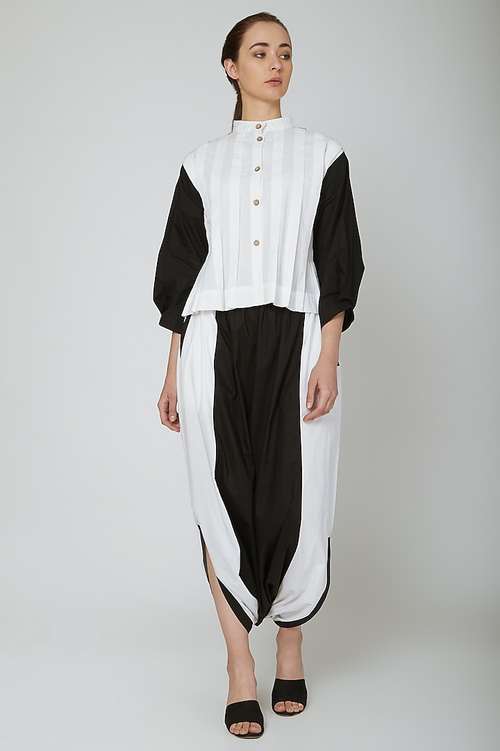 White Draped Harem Pants by Ritesh Kumar at Pernia's Pop Up Shop