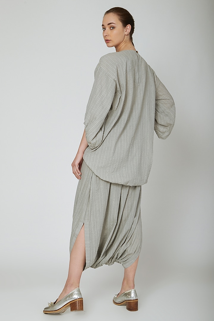 Grey Draped Harem Pants by Ritesh Kumar at Pernia's Pop Up Shop