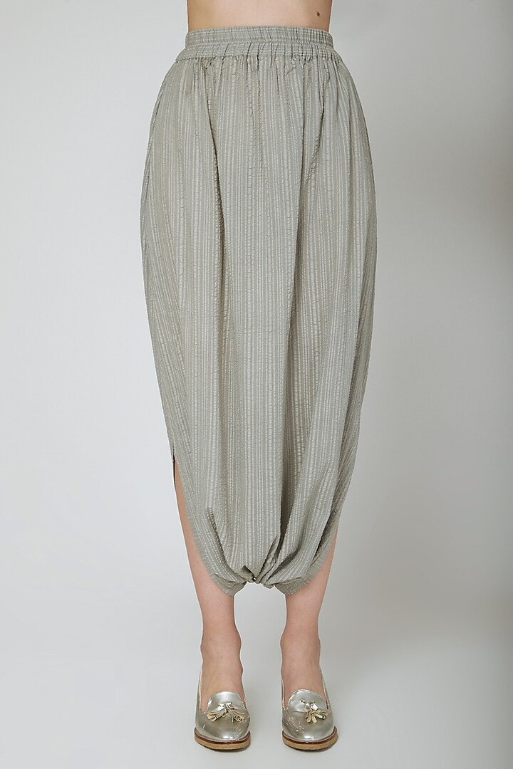 Grey Draped Harem Pants by Ritesh Kumar at Pernia's Pop Up Shop