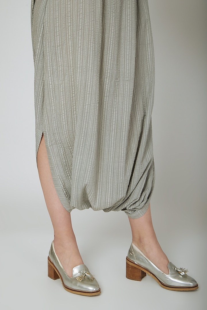 Grey Draped Harem Pants by Ritesh Kumar at Pernia's Pop Up Shop