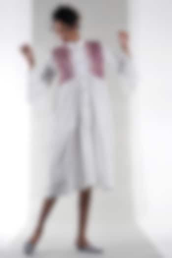 White Tie & Dye Shirt Dress by Ritesh Kumar