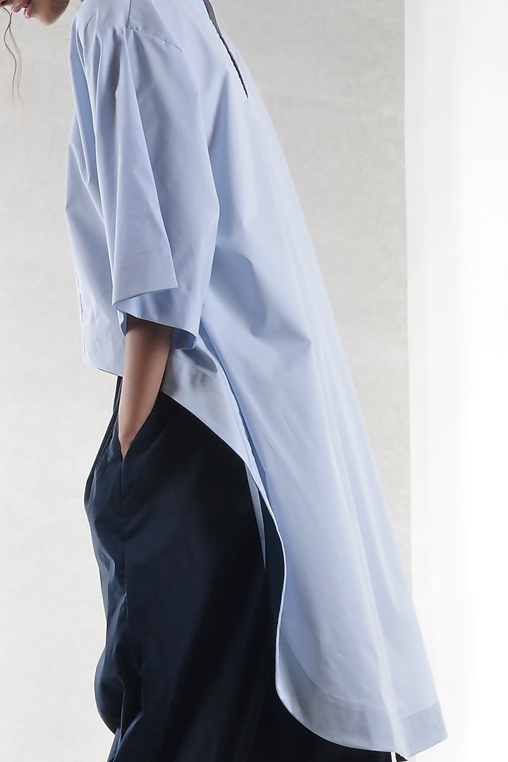 Sky Blue Cotton Top by Ritesh Kumar at Pernia's Pop Up Shop