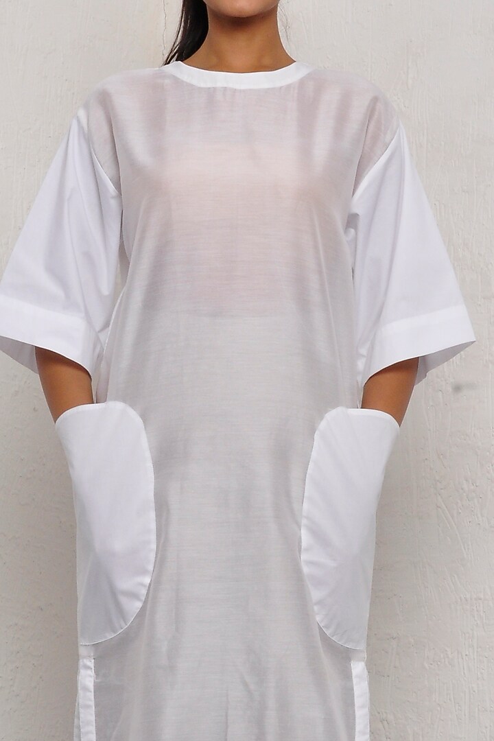 White Shift Tunic Summer Dress by Ritesh Kumar at Pernia's Pop Up Shop