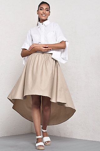 White Cropped Shirt  by Ritesh Kumar