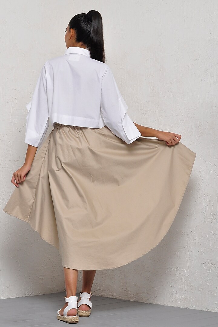White Cropped Shirt by Ritesh Kumar at Pernia's Pop Up Shop