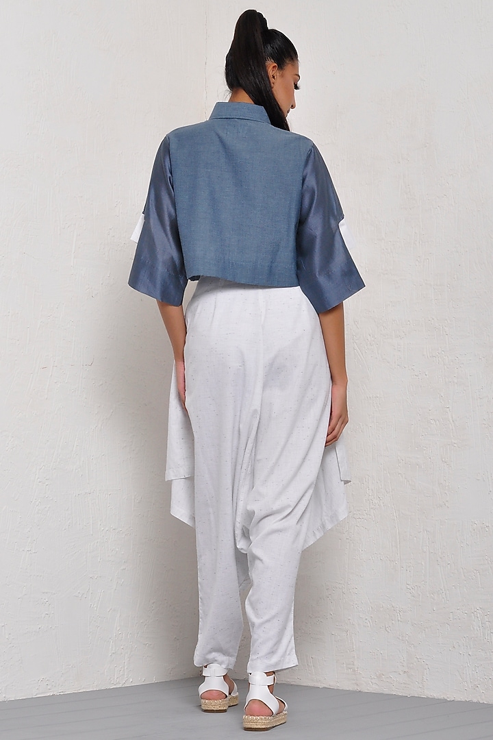 White Draped Pants by Ritesh Kumar at Pernia's Pop Up Shop