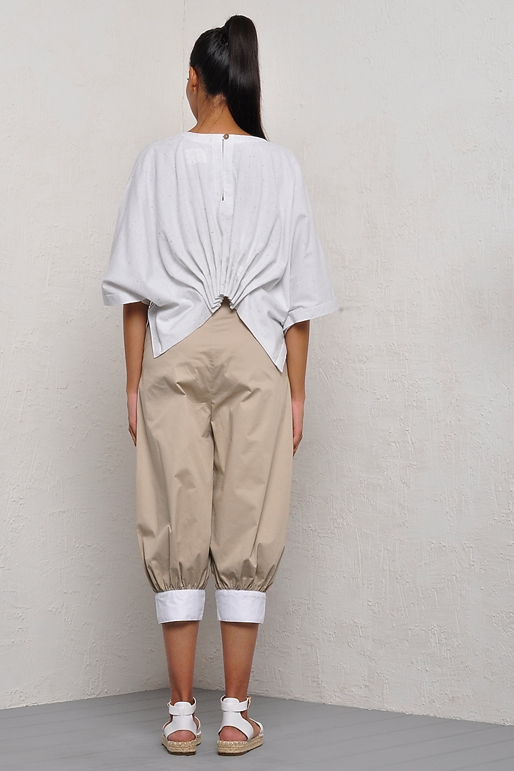Sand Color Blocked Pants by Ritesh Kumar at Pernia's Pop Up Shop